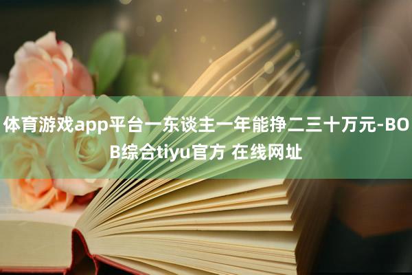 体育游戏app平台一东谈主一年能挣二三十万元-BOB综合tiyu官方 在线网址