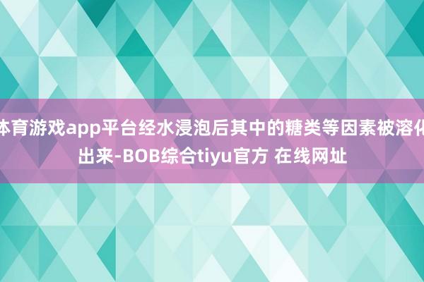 体育游戏app平台经水浸泡后其中的糖类等因素被溶化出来-BOB综合tiyu官方 在线网址