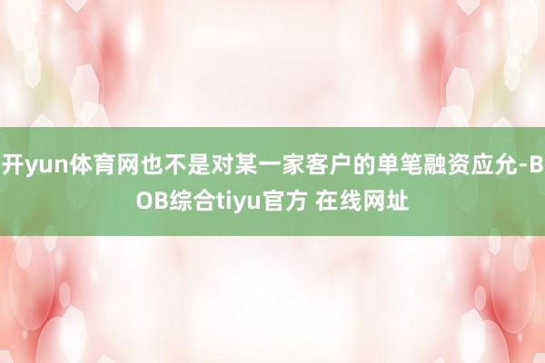 开yun体育网也不是对某一家客户的单笔融资应允-BOB综合tiyu官方 在线网址