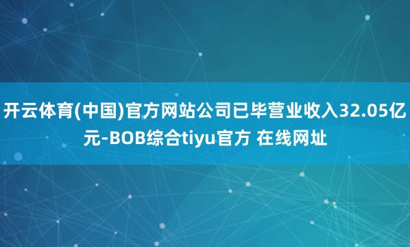 开云体育(中国)官方网站公司已毕营业收入32.05亿元-BOB综合tiyu官方 在线网址