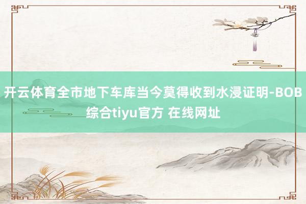 开云体育全市地下车库当今莫得收到水浸证明-BOB综合tiyu官方 在线网址