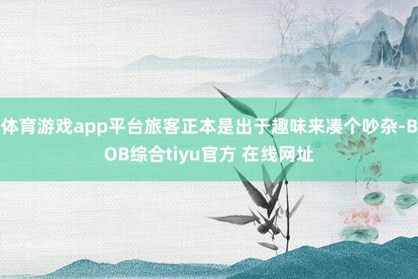 体育游戏app平台旅客正本是出于趣味来凑个吵杂-BOB综合tiyu官方 在线网址