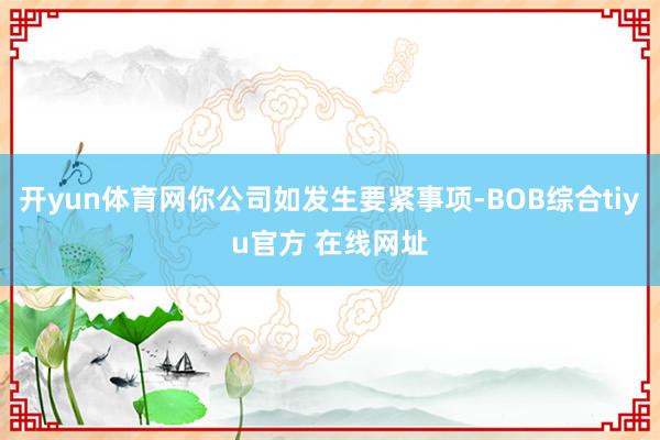 开yun体育网你公司如发生要紧事项-BOB综合tiyu官方 在线网址