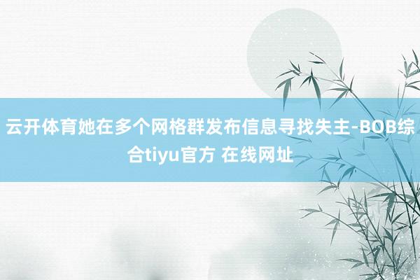 云开体育她在多个网格群发布信息寻找失主-BOB综合tiyu官方 在线网址