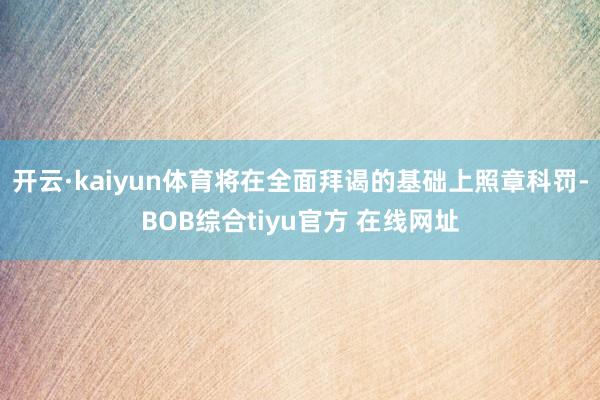 开云·kaiyun体育将在全面拜谒的基础上照章科罚-BOB综合tiyu官方 在线网址